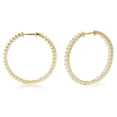 thumbnail image 3 of Vir Jewels 3 CTTW Princess Cut Diamond Inside Out Hoop Earrings 14K Yellow Gold Prong 1 Inch Female, 3 of 7