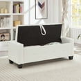 thumbnail image 2 of Modern Faux Leather Storage Bench, Flip Top Button Tufted Ottoman For Living Room Bedroom Entryway, 2 of 13