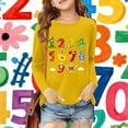 thumbnail image 2 of XEGLSBU Long Sleeve Shirts for Girls 10-12 Black Girls Long Sleeve Graphic T-Shirt Soft Casual Print for Kids Daily Wear Apparel Yellow Size 4-5 Years, 2 of 4