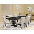thumbnail image 4 of Luxe by East West Furniture 7 piece dining room set a breakfast table and 6 Linen Fabric parson chairs, 4 of 7