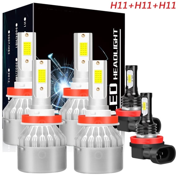OBNDVU LED Headlight Fog Light Bulbs Kit for Nissan Altima (2007-2018), White