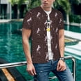 thumbnail image 6 of Zufioo Leopard Print Print Men's Baseball Short Sleeve, Moisture Wicking Button-Down Hip Hop Tee-XX-Large, 6 of 7