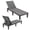 2PCS - Gray, variant on Costway Patio Lounge Chair Chaise Recliner Weather Resistant Adjustable Black