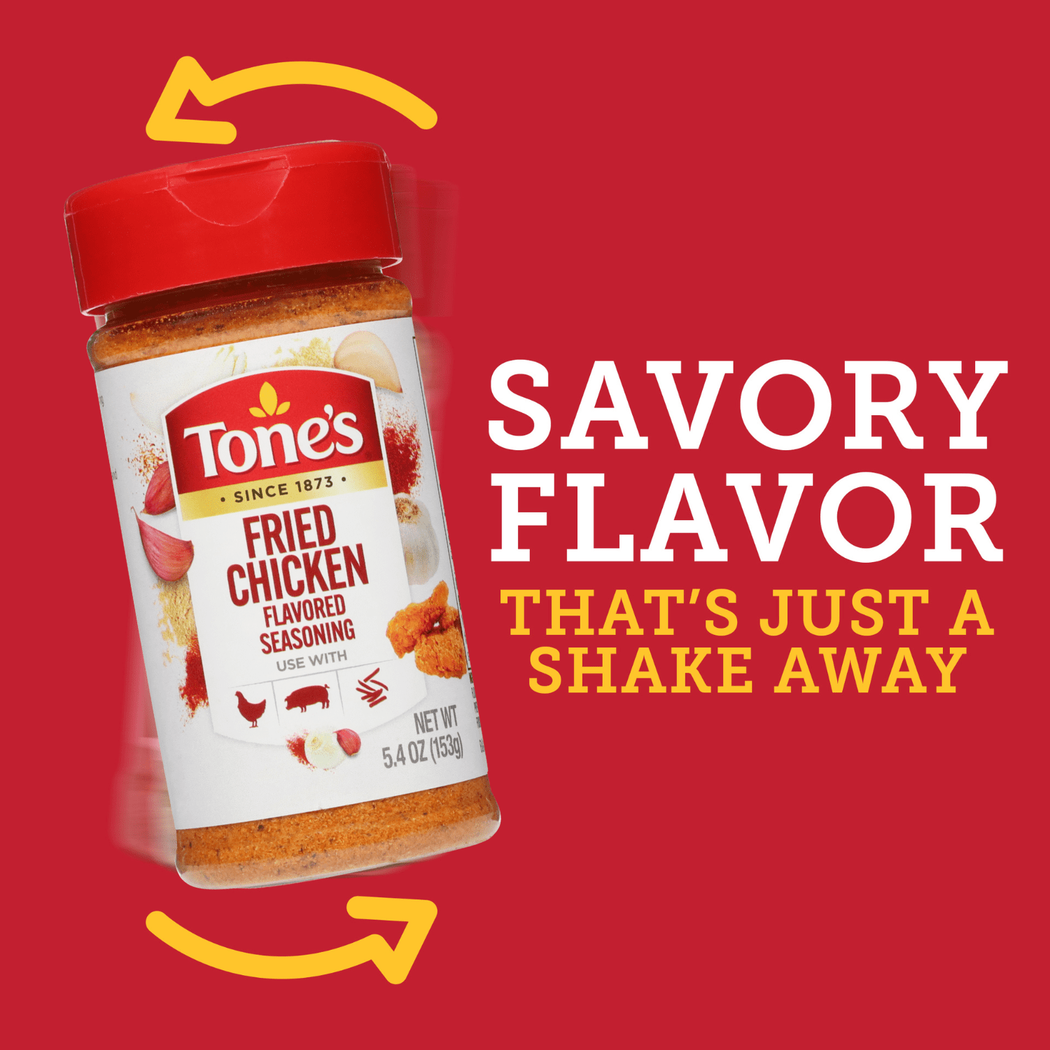 (2 pack) Tone's Fried Chicken Seasoning, Kosher, 5.4 oz