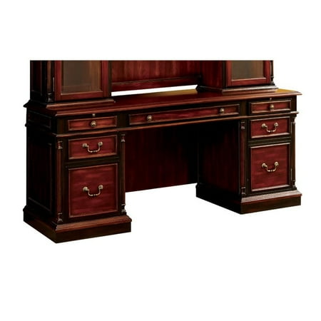 Furniture Of America Gilmour Executive Desk In Cherry And Black