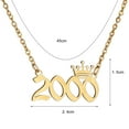 thumbnail image 3 of Soumake Number Pendant Year Necklace Crown Stainless Steel Exquisite Chain Women Necklace Birthday Gift Fashion, 3 of 8