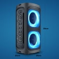 thumbnail image 4 of Machine de Karaoké, Système/haut-Parleur de Sonorisation Portable Sans Fil Rechargeable avec 2 Micros Sans Fil, Bluetooth, Radio FM, Lumière de Fête LED, Télécommande Fonction Méga Basses, Poignée Intégrée (2 Micros) (T600)..., 4 of 7
