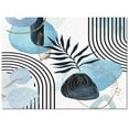 thumbnail image 3 of Abstract Mid Century Area Rug,Tropical Leaves Blue Geometric Floral Modern Art Rugs, Boho Style Multipurpose Washable Home Decor Mat For Bedroom Living Room Classroom Office, 3 of 7