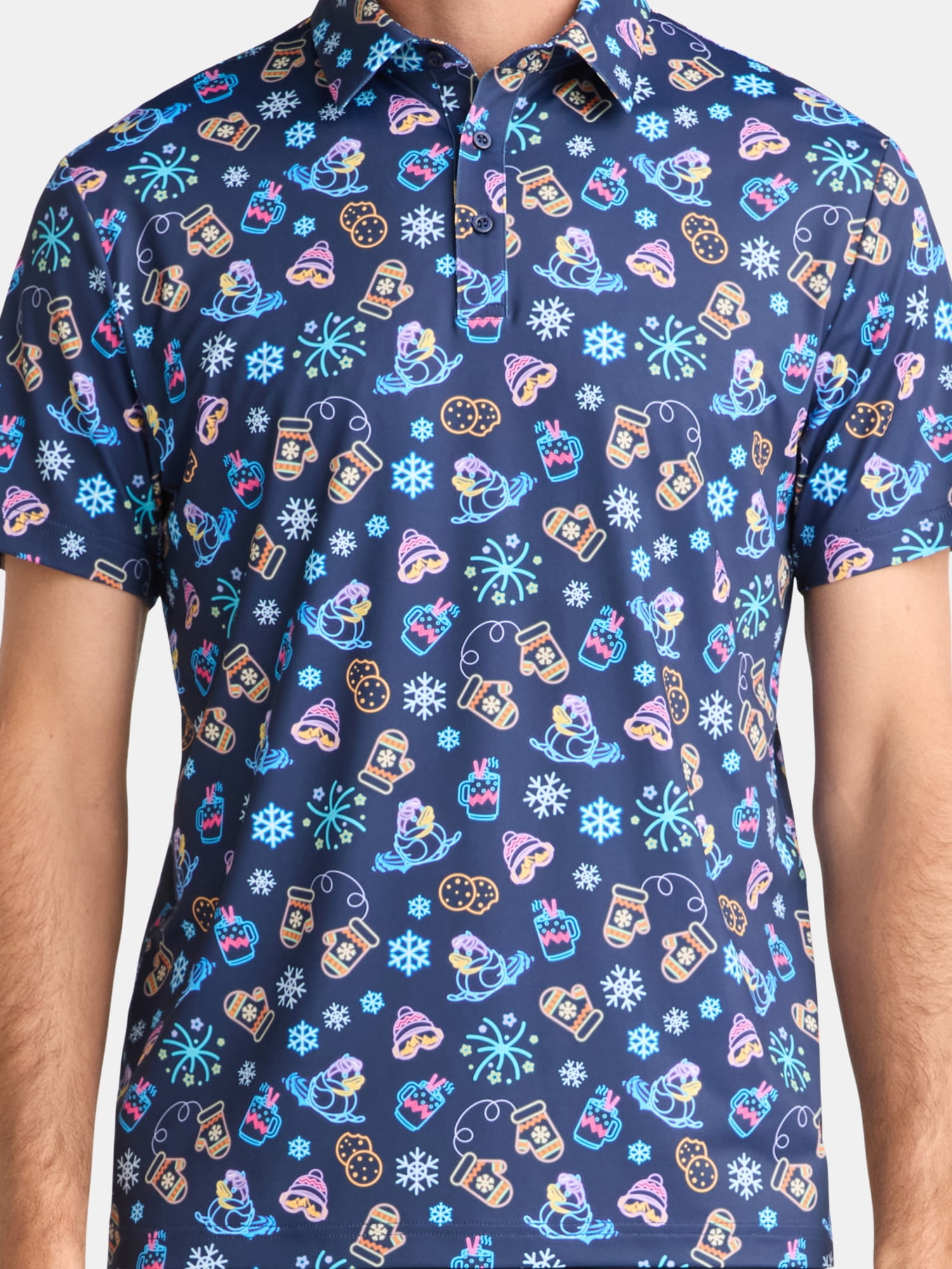 Birdie Bound Men's Print Polo Shirt with Short Sleeves, Sizes S-3XL