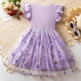 thumbnail image 4 of Utlike Girls Dresses Floral Embroidery Dress With Bow Tie Puffed Sleeves Casual Party For Kids Trend Sundress Size 2 Years-3 Years, 4 of 9