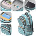 thumbnail image 4 of Unicorn and Rainbow Blue Pattern Backpack for School, Cute School Bag with Adjustable Shoulder Straps and Padded Back, 16.9"x12.6"x5.9", 4 of 5