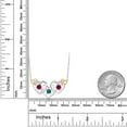 thumbnail image 3 of Gem Stone King 925 Silver and 10K Yellow Gold London Blue Topaz Red Created Ruby and White Lab Grown Diamond Heart Shape Pendant Necklace for Women (0.89 Cttw, with 18 inch Chain), 3 of 3