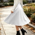thumbnail image 6 of Lmueinov Plus Size Skirts for Women Casual Elastic High Waist Midi Skirt with Pockets Solid Color Flowy Work Office Fall Winter Skirts S-3XL, 6 of 7