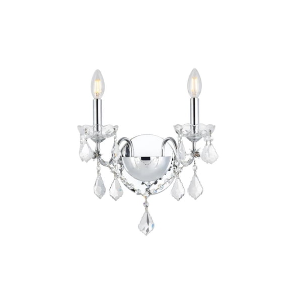 St. Francis 2 light Chrome Wall Sconce Clear Royal Cut Crystal