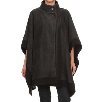 charbon シャルボン POLATEC ロングスリーブ M Womens Dark Brown With Camel Trim Open Front Button Winter Fleece