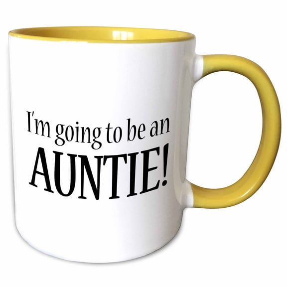 3drose, Im Going to Be an Auntie Black, 11oz Two-tone Yellow Mug