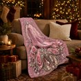 thumbnail image 3 of Elegant Pink Cowgirl Boot Hat Floral, Cozy Botanical Garden Scene, Warm Flannel Blanket for Cabin and Lodge with Detailed Artwork, Garden Lovers Housewarming Gift, Rustic Home Decor, 3 of 9