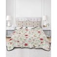 thumbnail image 2 of Full Size Quilt Bedding Set, Spring Floral Reversible Summer Quilt 3 Pieces, Elegant Pastoral Flowers Rustic Lightweight Bedspreads Coverlets with 2 Pillow Shams for All Seasons, 2 of 5