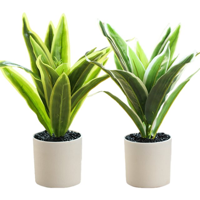 2 piezas de simulación de hojas falsas, planta verde en maceta, decoración creativa para interiores, decoración de plantas artificiales