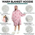 thumbnail image 5 of Wearable Oversized Blanket,Pink Ribbon Pattern Wearable Blanket Hoodie for Adults,Cozy Hooded Blankets with Super Pockets,Super Warm Fuzzy Pullover for Women & Men, 5 of 6