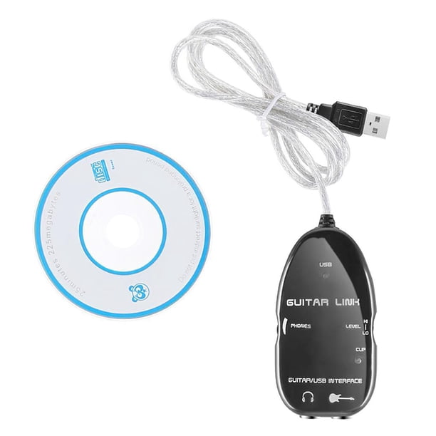 Sidaley Efector de tarjeta de sonido de guitarra USB Procesador de sonido de instrumento de cuerda portátil para grabación de audio Tocar guitarra Juegos de teclado y mouse para computadora