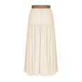 thumbnail image 4 of Ygbgbb Women's 2026 Summer Casual Maxi Skirt High Waisted Boho Flowy A-Line Skirt with Belt Fashion Solid Long Skirt for Beach Party and Everyday Wear Beige M, 4 of 6