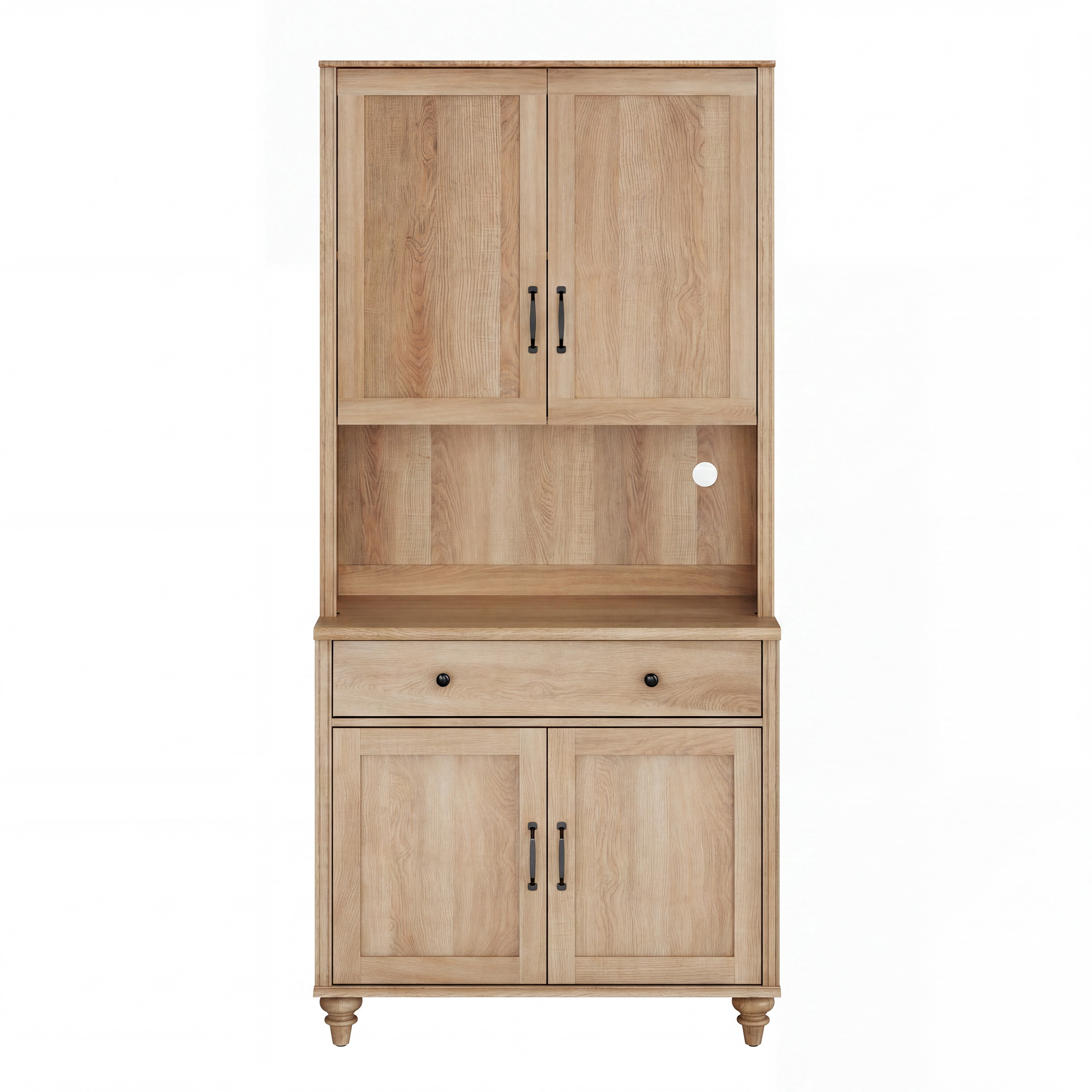 Sideboard Buffet Cabinet with Storage, Farmhouse Bookcase, Bookshelf with Ample Storage Cabinet, Library Wooden Bookshelves for Living Room, Office, Study Room, Oak, 72" H