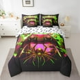thumbnail image 2 of Gaming Bed in a Bag Queen Comforter Set 7 Piece,Gamer Bedding Sets Gothic Giant Spider Green Yellow Purple Sheet Set with Comforter Gamer Room Decor, 2 of 6