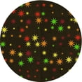 thumbnail image 1 of Ahgly Company Machine Washable Indoor Round Transitional Black Brown Area Rugs, 3' Round, 1 of 7