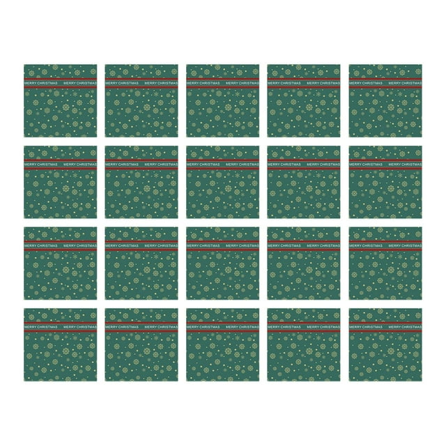 20 piezas de papel de regalo navideño, papel de regalo para ramos, papel de regalo impermeable Copo de nieve verde