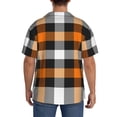 thumbnail image 3 of Kdxio Men'S Hawaiian Shirt For Men Short Sleeve Shirt Orange Plaid Summer Casual Holiday Beach Button Down T-Shirts, 3 of 5