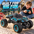 thumbnail image 3 of HNH 1:16 RC Car Remote Control Car, RC Monster Truck with Lights and Spray Function, All Terrain Off Road RC Monster Vehicle Truck for Kids, 2400Mah Battery, 3 of 9