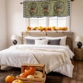 thumbnail image 3 of Fall Thanksgiving Valances for Windows, 42 x 18in, Orange Pumpkin Leaf Plaid Rod Pocket Kitchen Valance Curtain Light Filtering Window Treatments for Living Room Bedroom, 1 Panel, 3 of 7