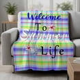 thumbnail image 2 of Colorful Plaid Blanket Soft Cozy Warm Throw Blanket for Couch, Plush Fuzzy Flannel Fleece Blankets for Sofa, Summer Flowers Shell Country Bed Blankets Lightweight Gifts for Women, 30"x40", 2 of 9