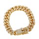 thumbnail image 1 of Qarigey plateada Diamantes de imitación brillantes Hip Hop Cadena de eslabones cubanos Hombres Mujeres Bling Bangle Crystal Accesorio Ropa, zapatos y accesorios Miscelánea Dorado, 1 of 6