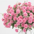thumbnail image 4 of Flor de clavel artificial oficina en casa decoración floral fiesta de boda tela de seda ramo de flores falsas, rosa 4 Piezas Kearding HA6616-04B*4, 4 of 5
