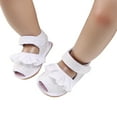 thumbnail image 4 of LNMQLPDBS Toddler Girls Sandals Rubber Soft Sole Non-Slip Flats Shoes with Lace Pleated Trendy Summer Baby Flower Girl Shoes Kids Princess Shoes Little Girl Dress Sandals for Outdoor, 4 of 9