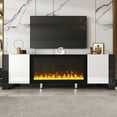 thumbnail image 2 of YesFashion Modern Tv Stand,Fireplace Tv Stand with 34.2" Electric Fireplace,2 Large Cabinets,Shelves Minimalist Entertainment Center TV Console for Living Room, 2 of 10