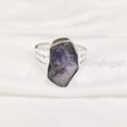 thumbnail image 2 of Natural Tanzanite Ring, Rough Tanzanite Gemstone Ring, December Birthstone, Doted Band, 925 Sterling Silver, Womens Ring, Christmas, Thanksgiving, Handmade, Statement Jewelry, Rough Gemstone Jewelry, 2 of 5