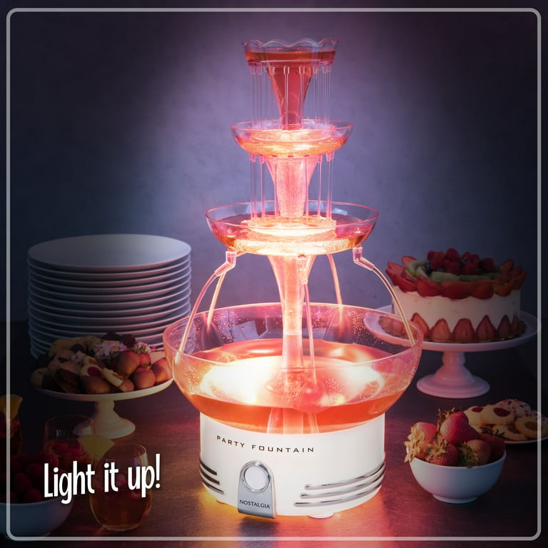 キッチン家電 Lighted Party Fountain Nostalgia Retro 3-Tier Lighted Party Fountain - Walmart.com