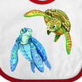 thumbnail image 4 of Inktastic Sea Turtles Swimming Together Boys or Girls Baby Bib, 4 of 4