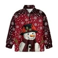thumbnail image 4 of Chaqlin Cardinal Snowman Pattern Kids House Sweatshirt Quarter Zip Up Pullover Sweatshirts Cozy Comfy Casual for Home Lounge Loungewear Wear Size 13-14, 4 of 7