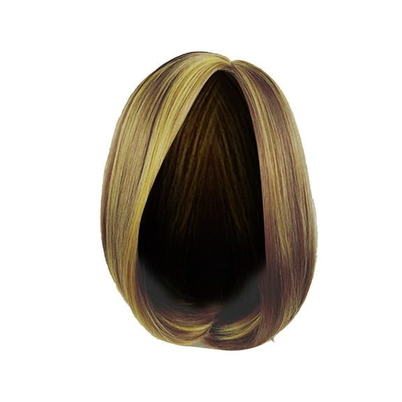 UYUH Women's Short Blonde Wig Short Hair and Straight Hair Natural Synthetic Wig Dark Root Women's Front Lace Deep Middle Part 13.77 Inches Long