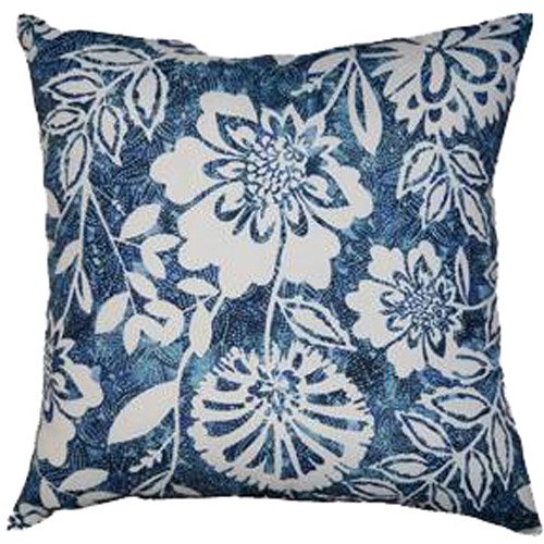 Mainstays Indigo Floral Decorative Pillow, 18"x18", 1Pc