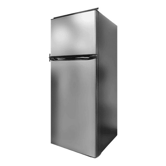 Furrion LLC Refrigerator /Freezer BCD280WEV804H-6/RHH Refrigerator /Freezer; Everchill; Dual Compartment Refrigerator; Permanent Bolt-In; 10.7 Cubic Foot; 12 Volt; Stainless Steel; Right Hand Swing