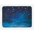 thumbnail image 1 of Sky Bath Mat, Abstract Night Time Illustration Stars and Crescent Moon Constellation Astrology, Non-Slip Plush Mat Bathroom Kitchen Laundry Room Decor, 29.5 X 17.5 Inches, Blue Dark Blue, Ambesonne, 1 of 2