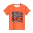 thumbnail image 4 of Zpanxa T-Shirts d'Été pour Filles Imprimé de la Fête de l'Indépendance Col Rond Manches Courtes Haut Polyester Spandex 3-4 Ans, 4 of 6