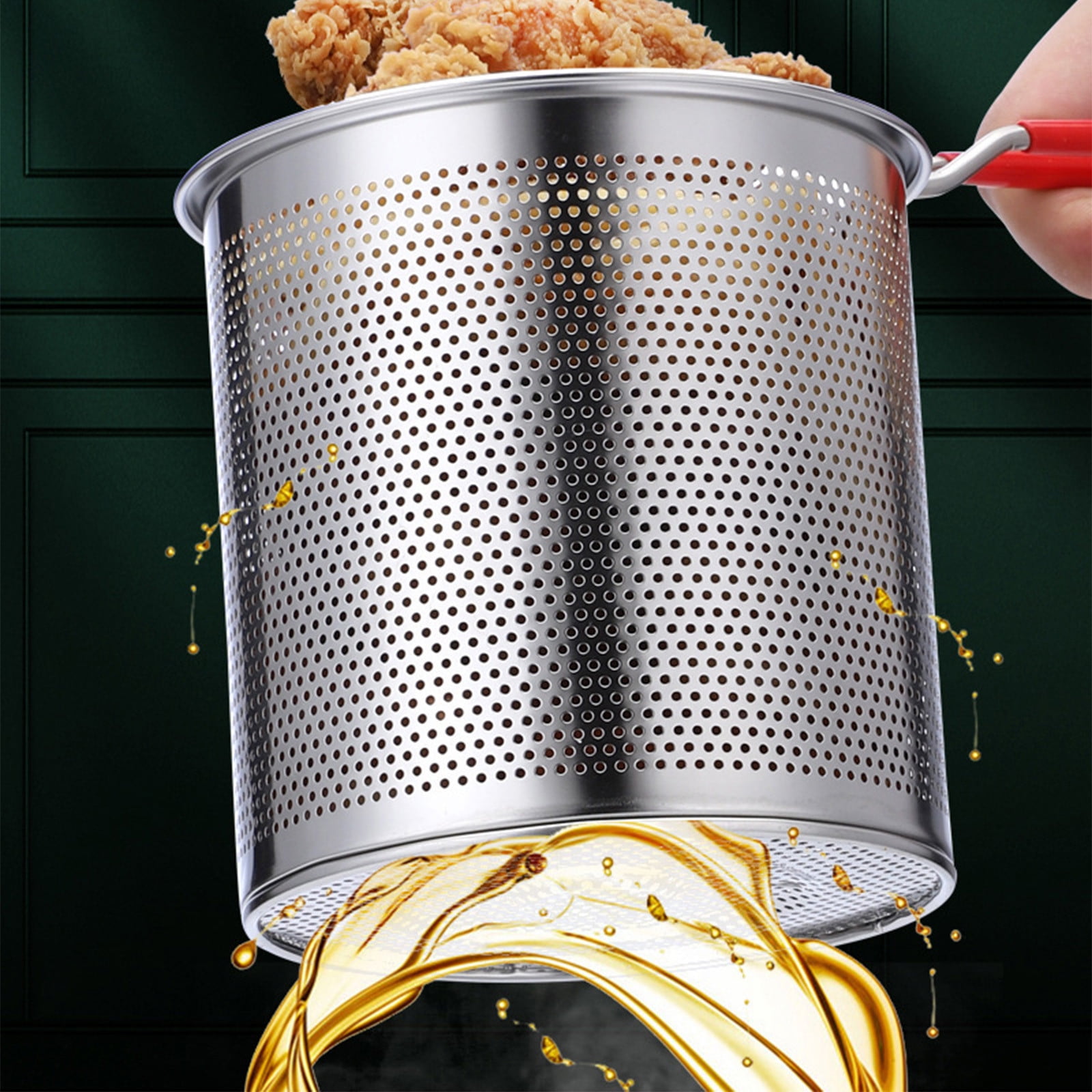 Uscallm Mini Deep Fryer With Basket, Mini Deep Fryer Electric, Hot Oil Cooker For Chicken Fries Donuts, Multi-functional Kitchen Air Fryer Alternative, Compact Home Countertop Appliance