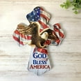 thumbnail image 2 of Glow Decor 8" Red and Brown "GOD BLESS AMERICA" Wall Cross, 2 of 4