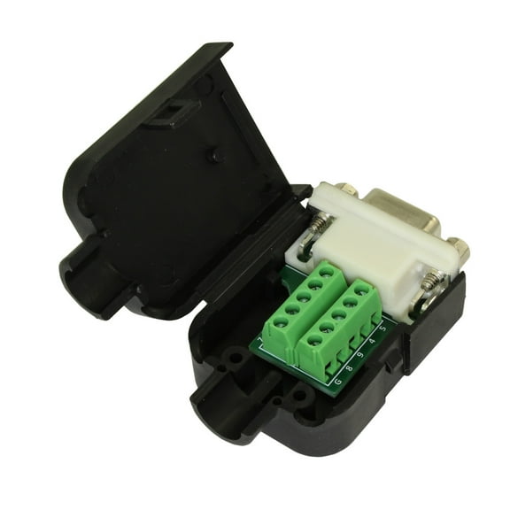Serial Port DB9 Female RS232 Connector to Terminal Board Module w/Hood